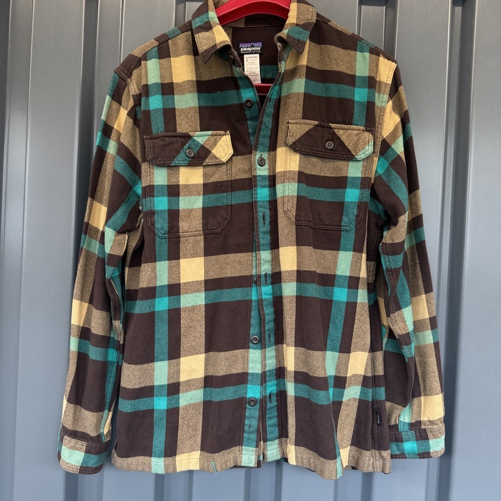Patagonia Fjord Organic Cotton Checkerboard Mojave Dress Flannel Men's Medium